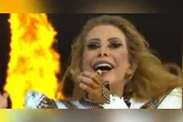 Joelma se apresentou antes da partida entre Flamengo e Botafogo pela final da Supercopa do Brasil.