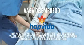 Imagem ilustrativa da notícia Hapvida tem emprego com bom salário + Vale Alimentação e assistência médica