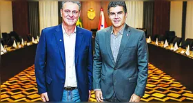 O governador Helder Barbalho recebeu o ministro da Agricultura e Pecuária, Carlos Fávaro.