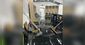 Situação do vestiário após chuva no Equador