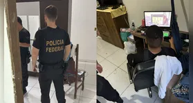 Policiais federais durante a a operação “Remember”, na cidade de Paragominas.