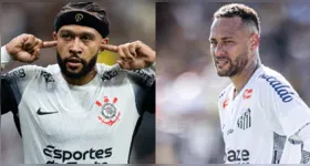 Memphis Depay e Neymar se enfrentam nesta quarta-feira (12), na Neo Química Arena, pelo Campeonato Paulista.