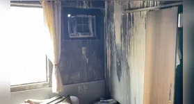 Imagem do apartamento onde o incêndio começou