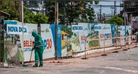 Obras de saneamento são realizadas nos arredores do canal da Doca