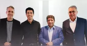 Ricardo Gluck Paul, Felipe Albuquerque, Ednaldo Rodrigues e Sérgio Papellin durante Conselho Técnico da Série B 2025.