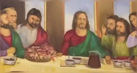 Internauta publicou um vídeo nas redes sociais que rapidamente viralizou, exibindo uma versão do icônico quadro "Santa Ceia", de Leonardo Da Vinci.