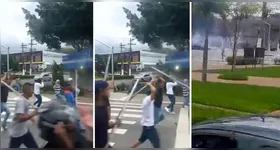 Confusão entre torcedores do São Paulo e do Corinthians aconteceu no início da tarde deste domingo (26)