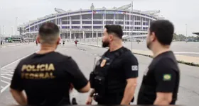 Agentes realizaram uma fiscalização no estacionamento do Mangueirão, em Belém, antes da partida entre Águia de Marabá e Fluminense.