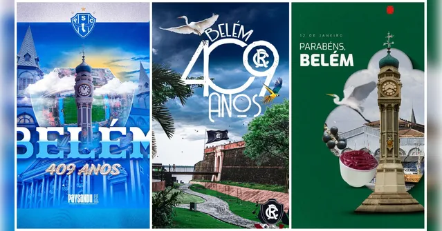 Imagem ilustrativa da notícia Paysandu, Remo e Tuna homenageiam Belém pelos 409 anos