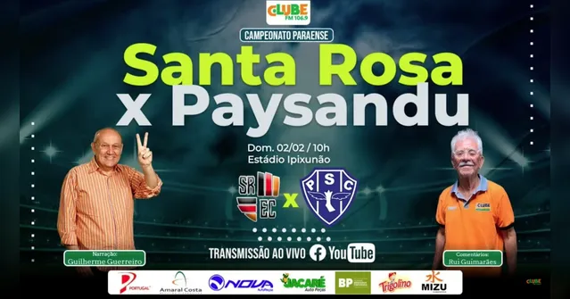 Imagem ilustrativa da notícia Tem jogo no DOL e na Clube: ouça Santa Rosa x Paysandu
