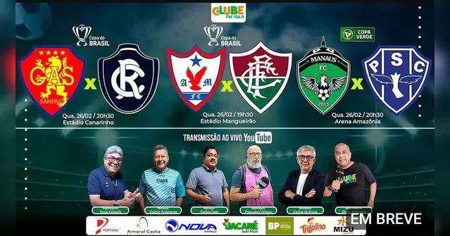Imagem ilustrativa da notícia Acompanhe ao vivo os jogos do Águia de Marabá, Remo e Paysandu