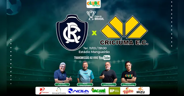 Imagem ilustrativa da notícia Tem Jogo no DOL e na Clube: ouça Remo x Criciúma