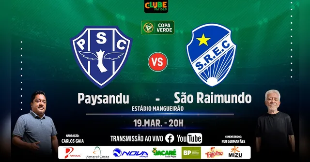Imagem ilustrativa da notícia Tem Jogo no DOL e na Clube: Paysandu x São Raimundo-RR