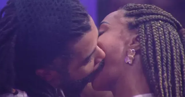 Imagem ilustrativa da notícia Vídeo: Aline e Diogo protagonizam primeiro beijo do BBB 25