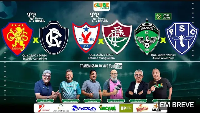 Imagem ilustrativa da notícia Acompanhe ao vivo os jogos do Águia de Marabá, Remo e Paysandu