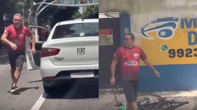 Imagem ilustrativa da notícia Taxista afirma que foi provocado por ciclista antes da confusão