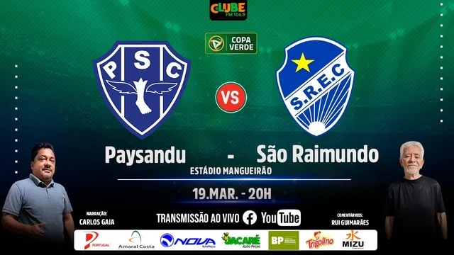 Imagem ilustrativa da notícia Tem Jogo no DOL e na Clube: Paysandu x São Raimundo-RR