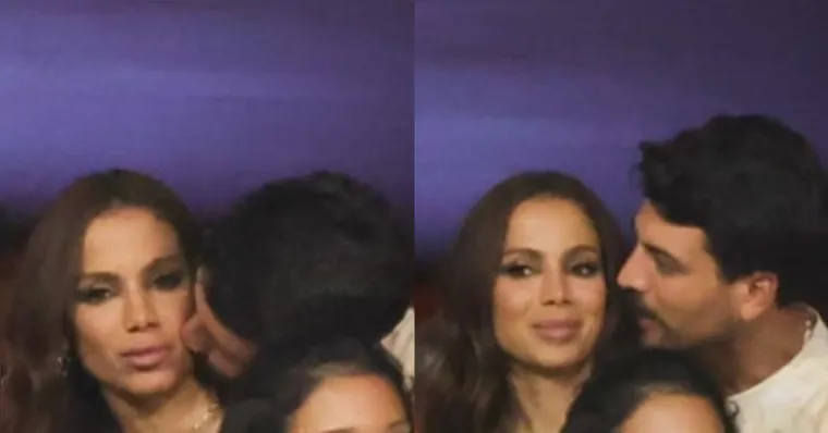 Imagem ilustrativa da notícia Anitta ganha beijo no pescoço de suposto affair na Sapucaí