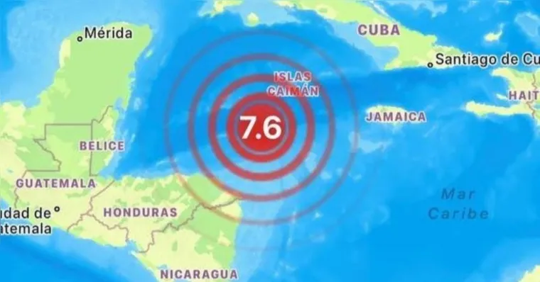 Imagem ilustrativa da notícia Tremor de 7,6 sacode Caribe e traz alerta de tsunami