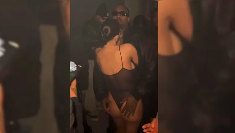 Imagem ilustrativa da notícia Kanye West e Bianca Censori trocam carícias após Grammy