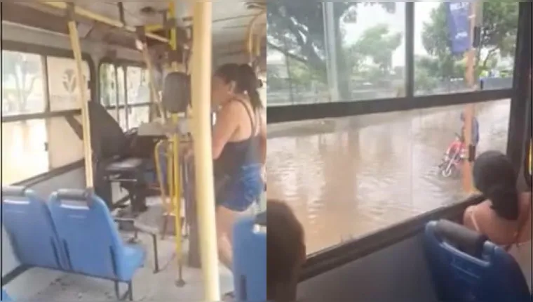 Imagem ilustrativa da notícia Ônibus fica ilhado e passageiros precisam ser resgatados após maré alta