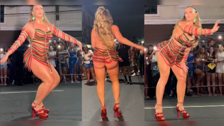 Imagem ilustrativa da notícia Paolla Oliveira empina o bumbum com fio dental no ensaio da Grande Rio