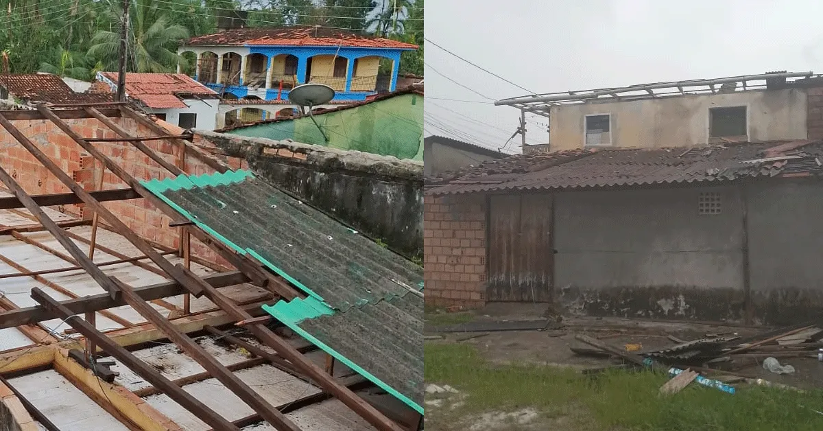 A forte ventania atingiu a Rua Francisco Xavier Cardoso, no bairro Maracajá.