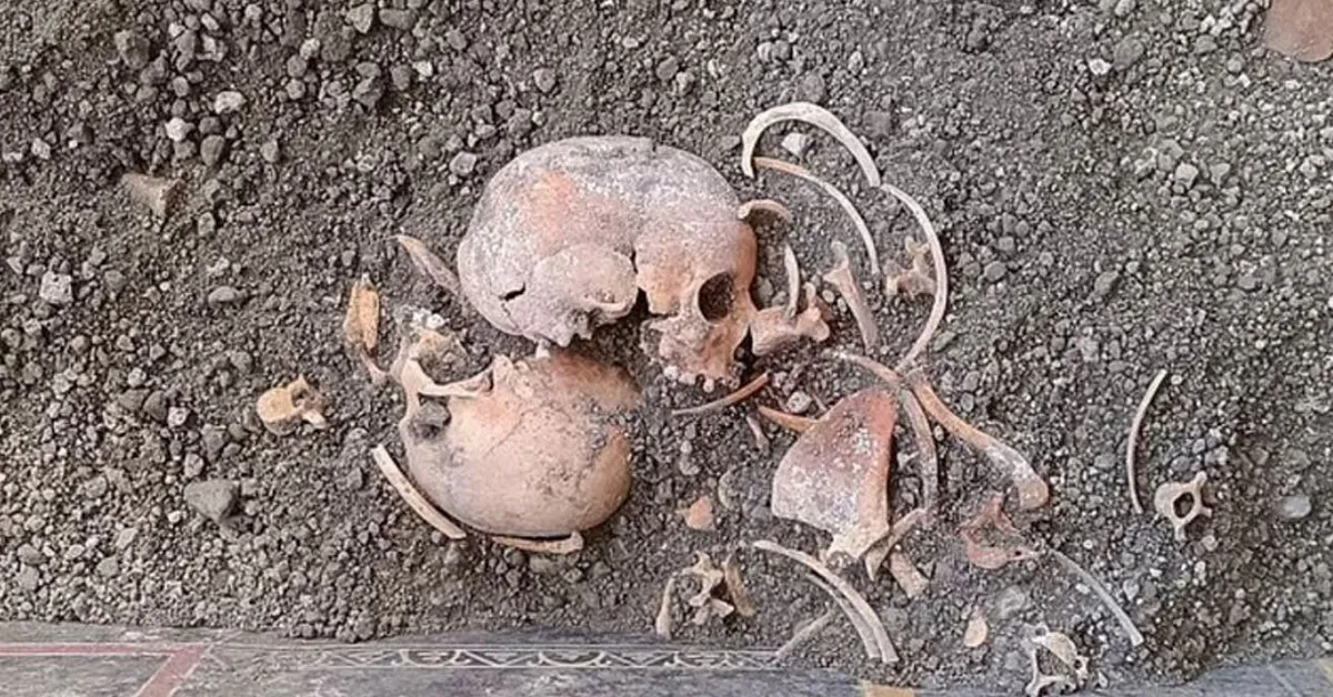 Restos mortais em Pompeia
