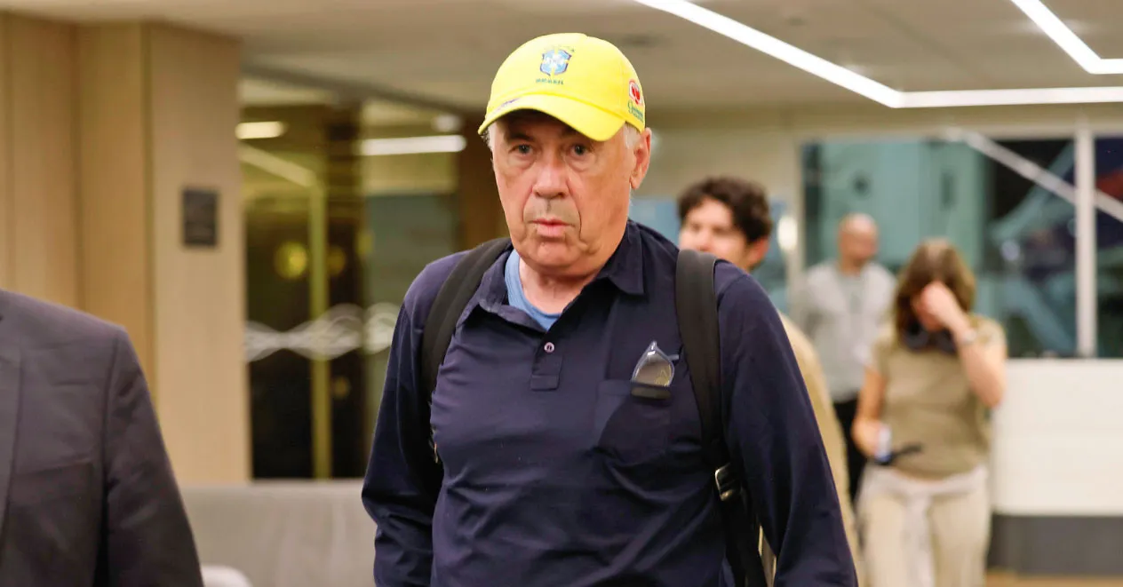 Carlo Ancelotti chega com a missão de levar o Brasil ao hexa