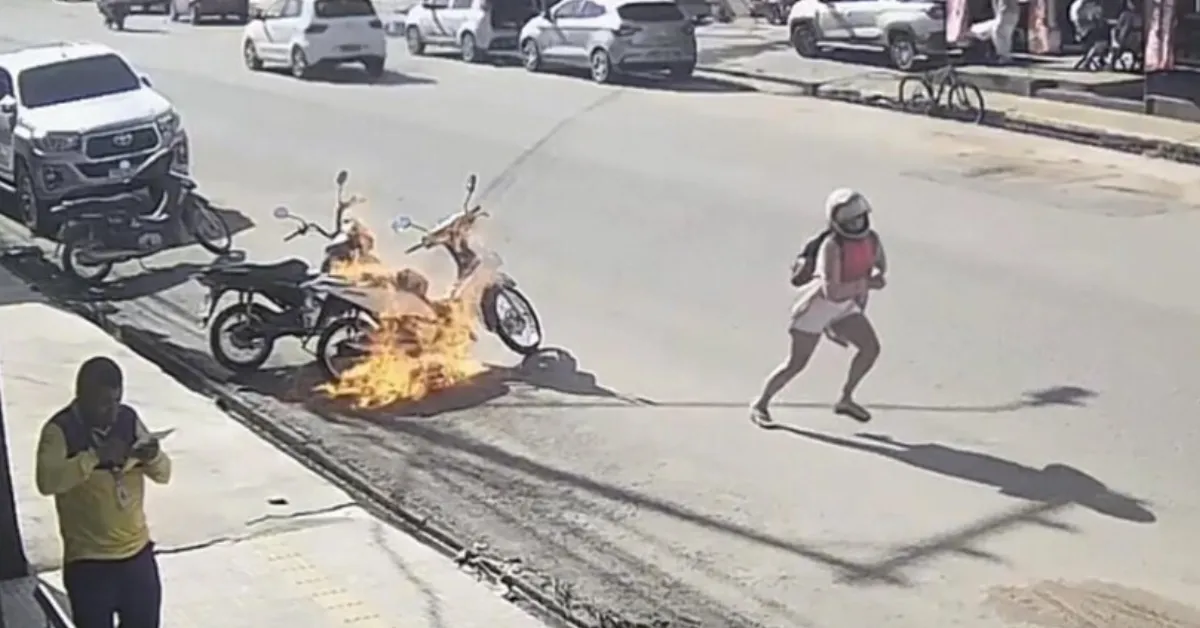 As cenas foram registrada por câmeras de segurança