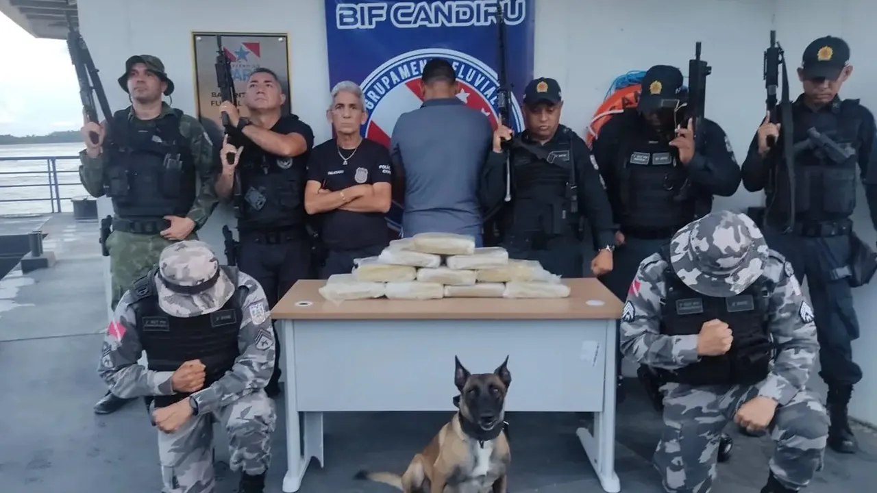 A operação teve o apoio essencial da cadela farejadora Isis, do canil da Polícia Militar de Santarém.