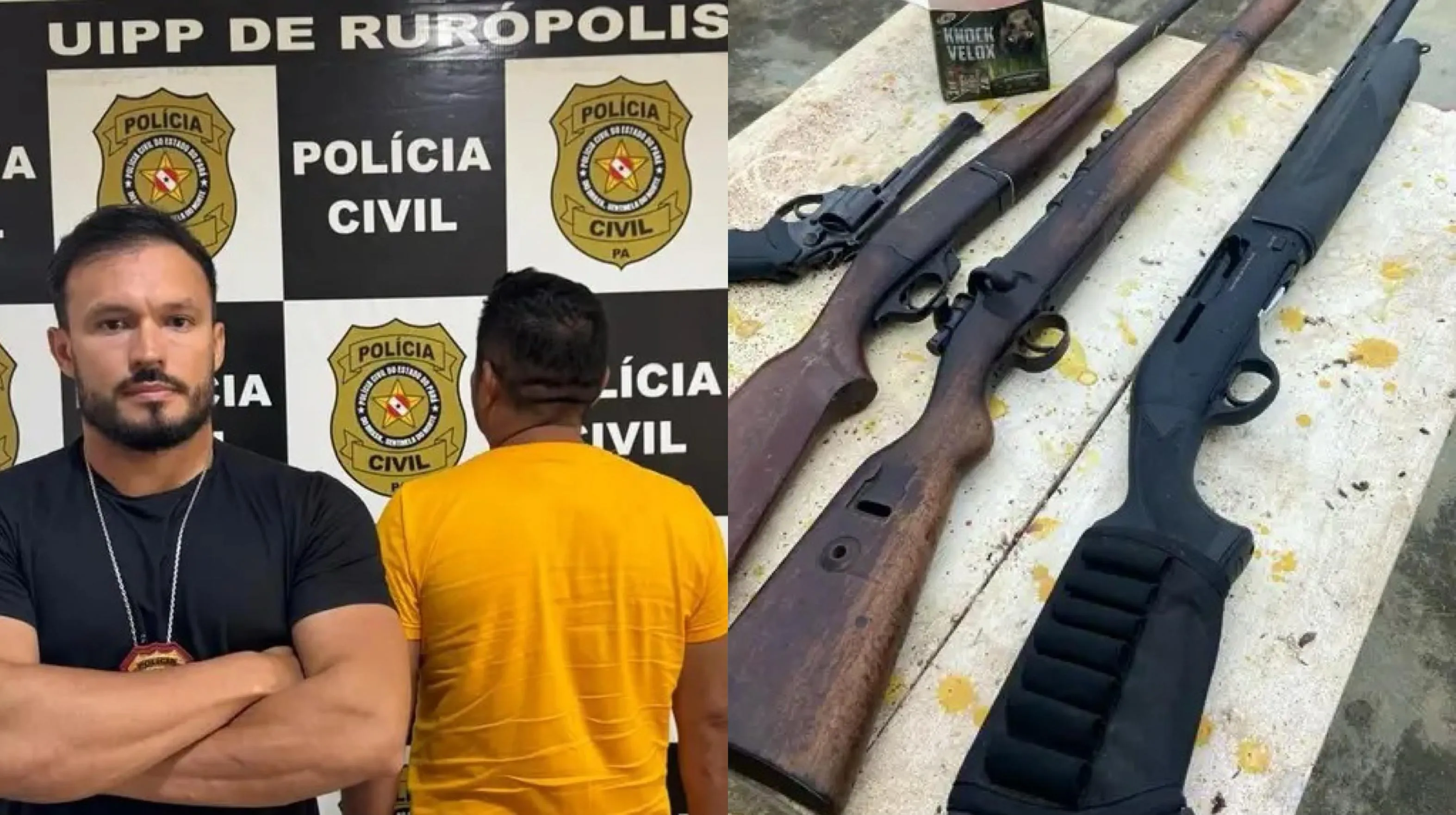 Com o suspeitos foram aprrendidas armas e munições