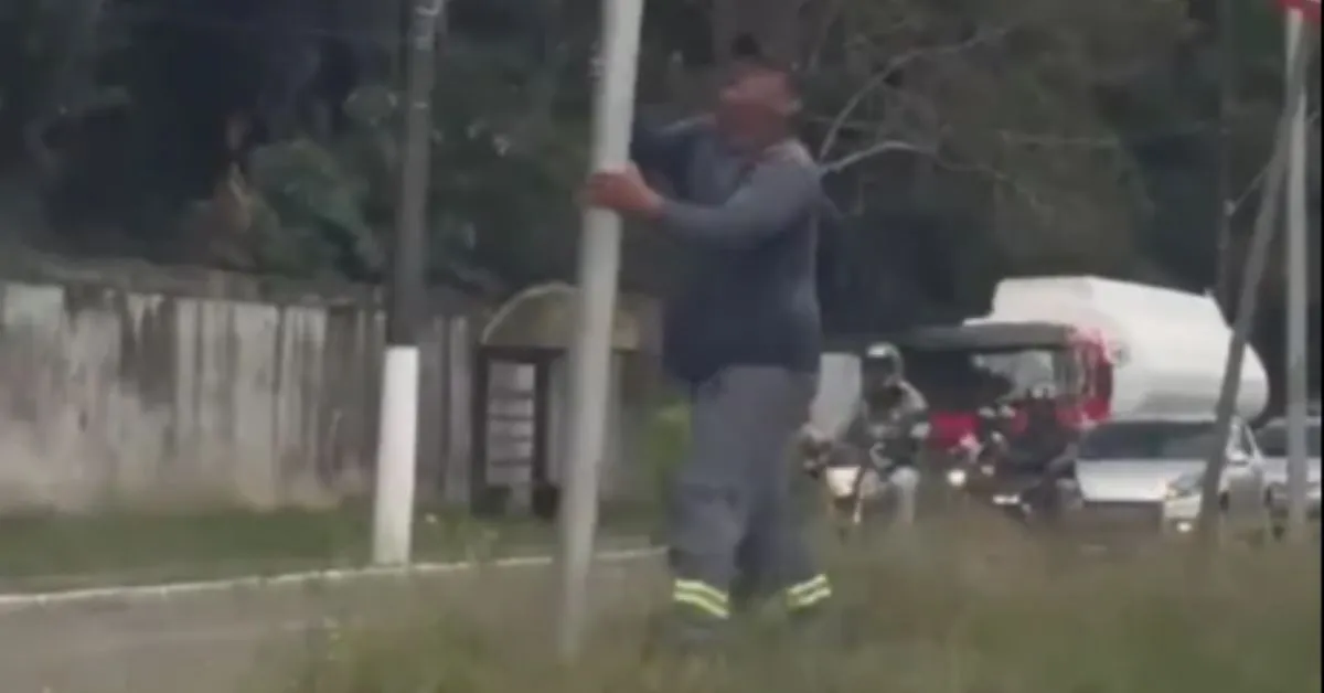 Homem no dia em que derrubou o radar