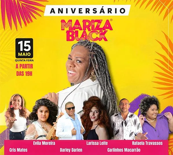 Nesta quinta-feira (15), Mariza Black comemora aniversário com noite de samba