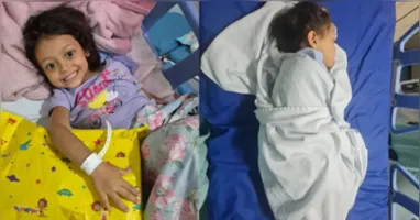 Manoela, de 4 anos, está internada no Hospital Oncológico Infantil Octávio Lobo, em Belém.
