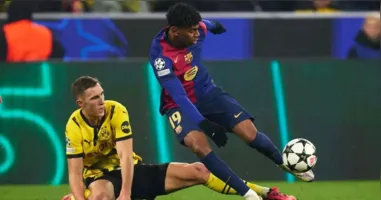 O Barcelona derrotou o Borussia Dortmund por 4 a 0 no jogo de ida das quartas de final da Champions League.