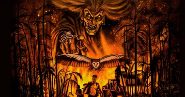 A arte incendiária de “Amazônia em Chamas” traduz em traços o caos sonoro e a fúria crítica do Inferno Nuclear — um grito visual contra a destruição e a opressão.