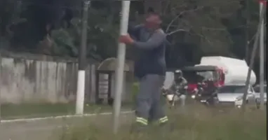 Homem no dia em que derrubou o radar