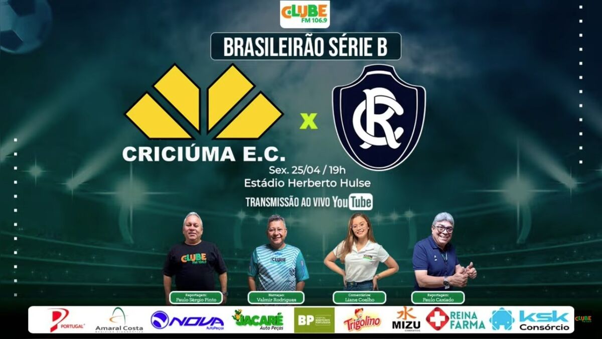 Tem Jogo no DOL e na Clube; ouça Criciúma x Remo