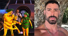 Os humoristas Tatá Werneck, Fábio Porchat e Paulo Vieira fizeram referência a polêmicas de bastidores