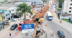 A obra do viaduto avança, com previsão de entrega neste mês de maio