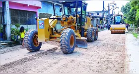 Ao todo, 16 ruas do bairro da Marambaia vão receber obras de pavimentação asfáltica ainda este ano