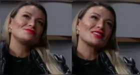 Andressa ficou emocionada durante a entrevista