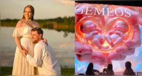 Paulinha Leite celebra a chegada dos gêmeos ao lado do marido, Dakota Ballard, em cerimônia luxuosa.