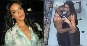 Alane Dias e Francisco Gil trocando carinhos; casal já ganhou a torcida de fãs e famosos.