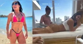Gretchen exibe resultado da harmonização glútea e brinca sobre a pele lisinha: “Tá com pele de 30 anos”.