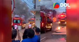 O incêndio chamou a atenção de moradores e clientes do núcleo Cidade Nova em Marabá no sudeste do Pará