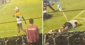 Jogador do Criciúma foi atingido por um copo de cerveja.