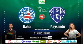 Bahia e Paysandu com transmissão da Rádio Clube