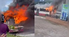 Um ônibus da linha UFPA Cidade Nova 6 pegou fogo na Av. Augusto Montenegro em Belém.